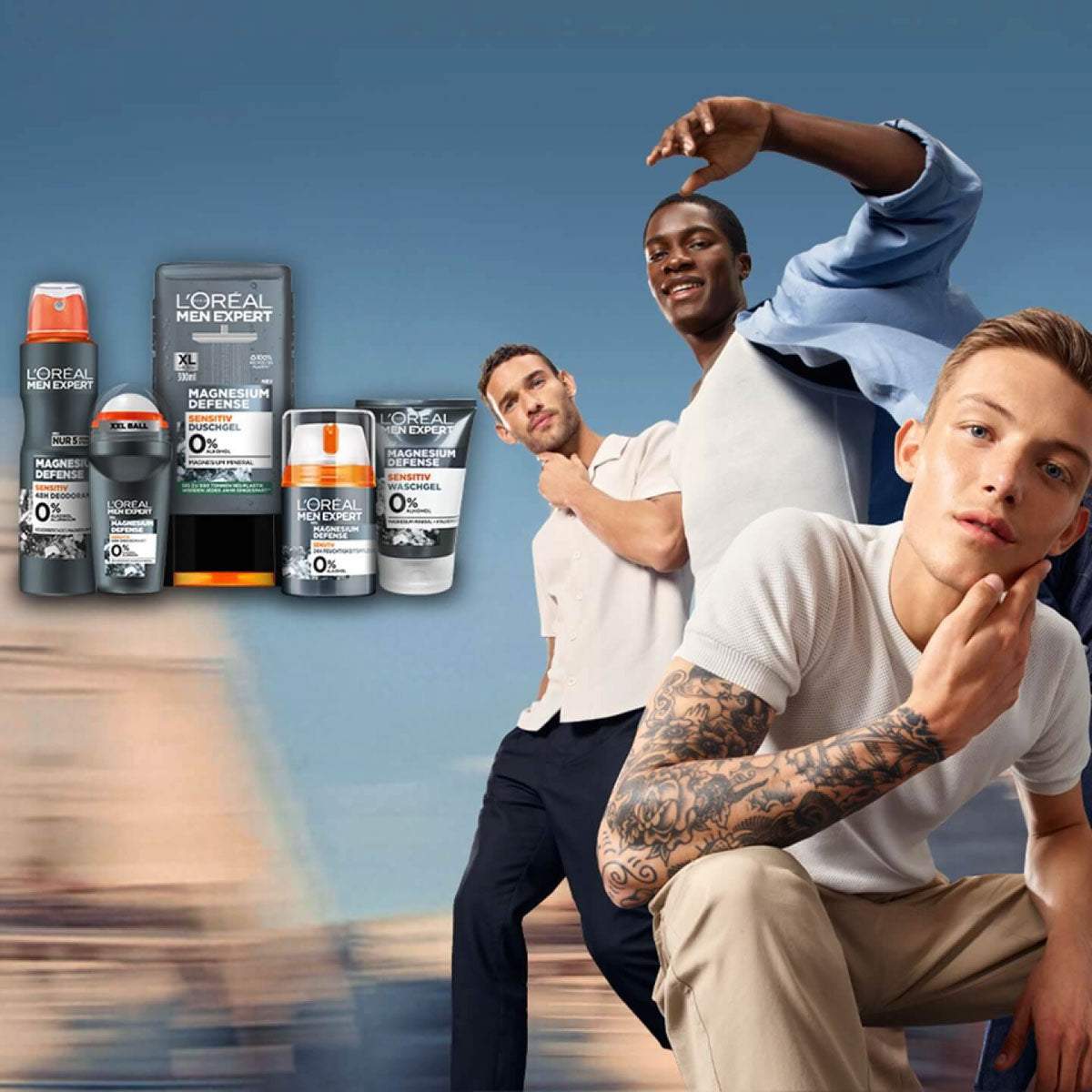 L'Oréal Men Expert Magnesium Defense dezodorant roll-on brez alkohola za mehko kožo 50 ml